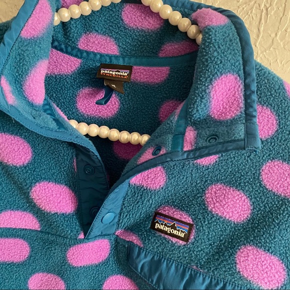 Girl’s Patagonia synchilla Pullover polkadot XL - Picture 5 of 7